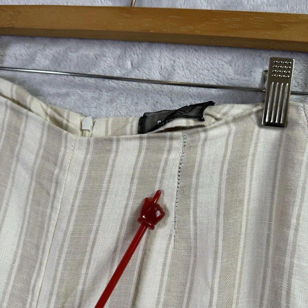 Reformation Striped Linen Blend Pants Size XS*See measurements Tan‎ Cream Boho